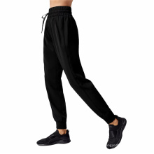 2020 Trabajo casual Tie Women Mujeres elásticas Jogger Pantalones largos con bolsillos Pantalones de chándal ajustados